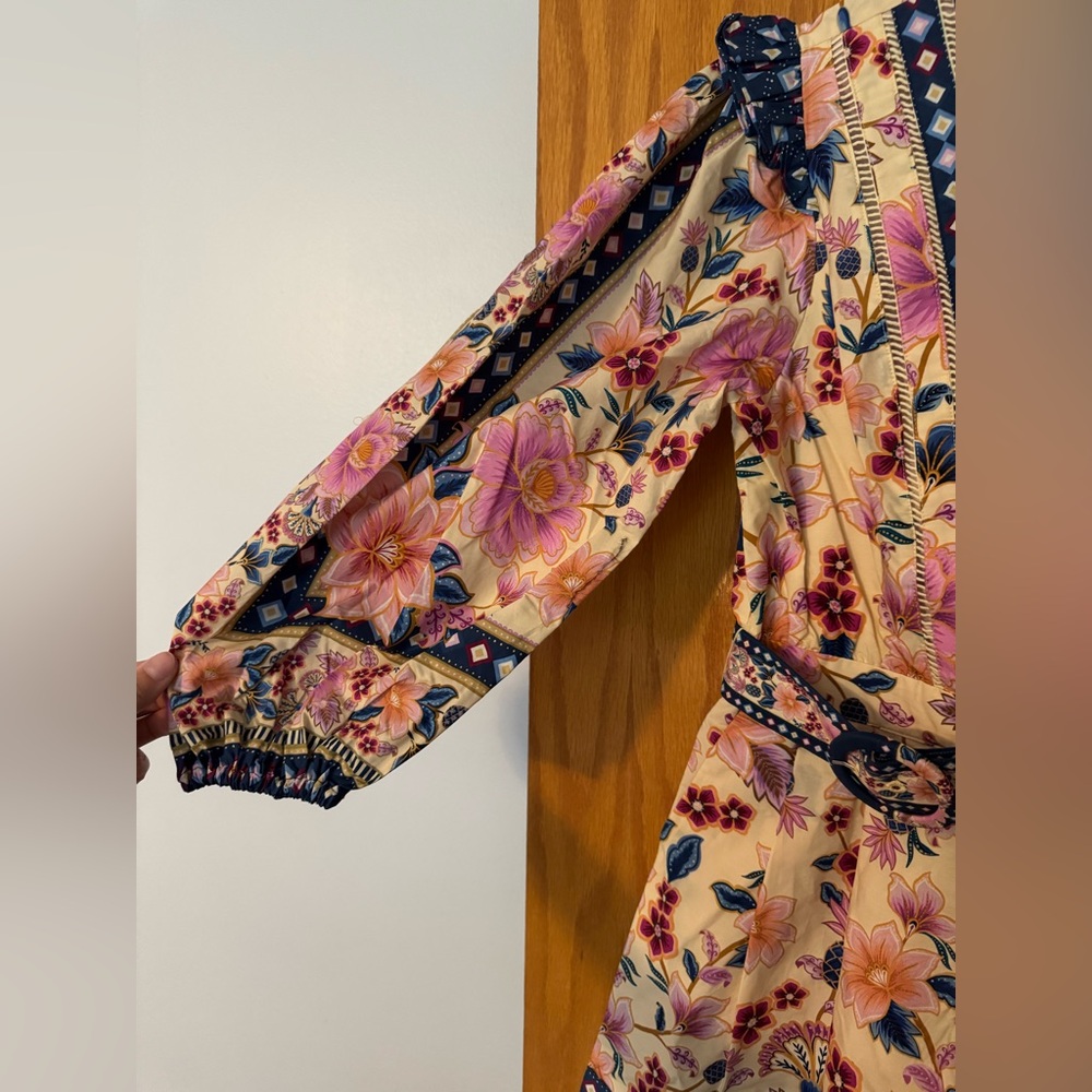 Farm Rio Cream Superbloom Tapestry Organic Cotton Romper - Picture 5 of 11